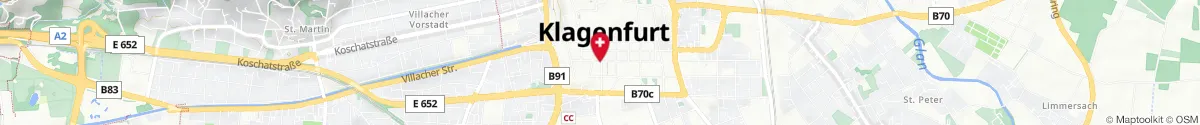 Kartendarstellung des Standorts für Paracelsus Apotheke in 9020 Klagenfurt